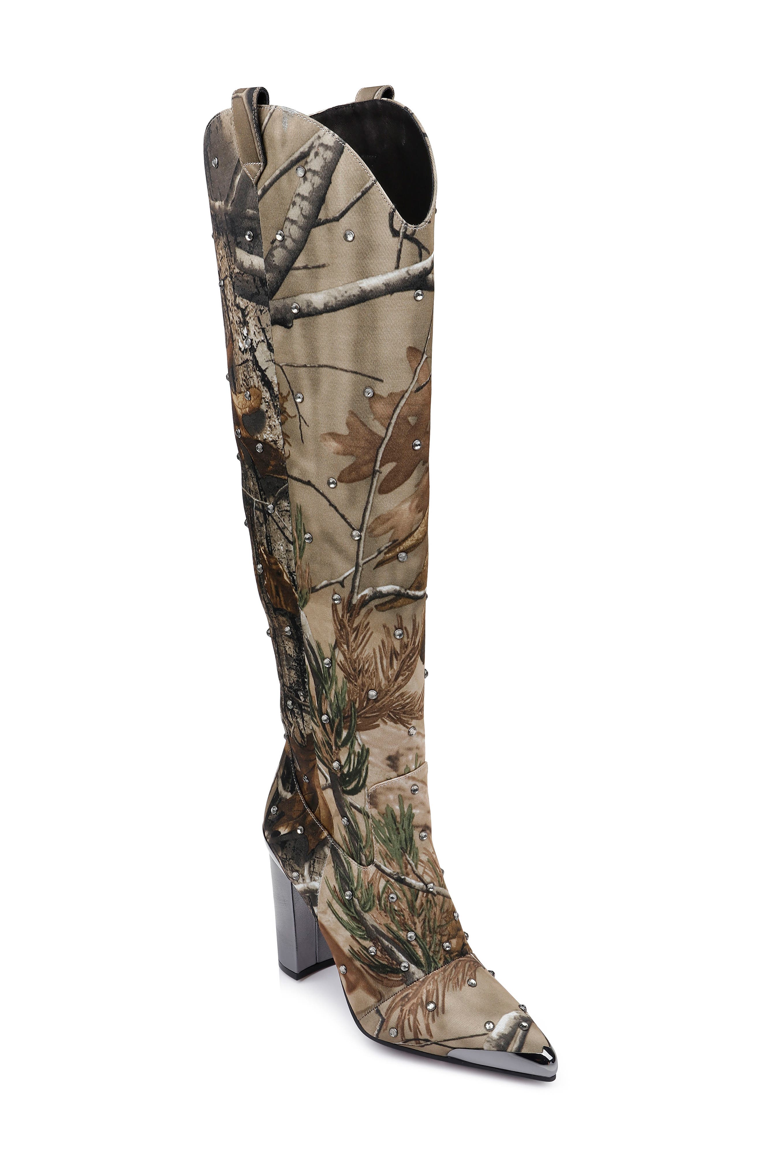 DANIEL X DIAMOND Yellowstone Knee High Pointed Toe Western Boot, Main, color, 