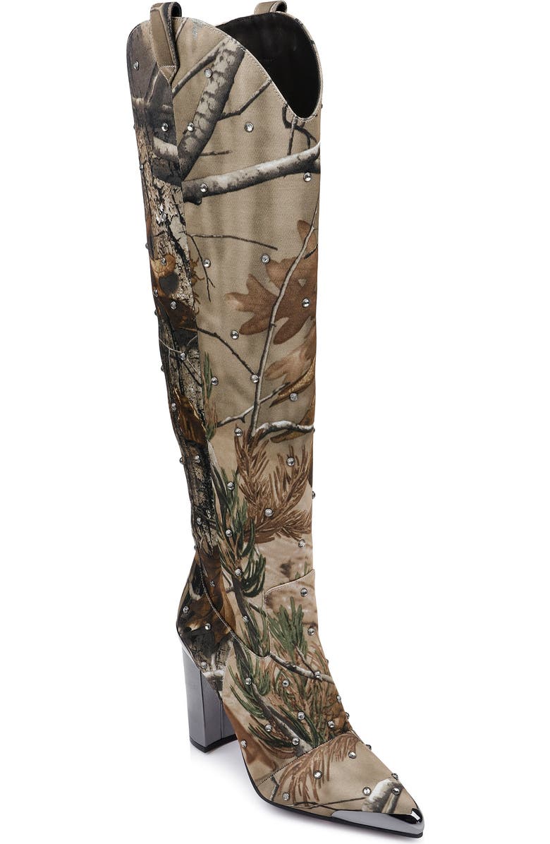 DANIEL X DIAMOND Yellowstone Knee High Pointed Toe Western Boot, Main, color,