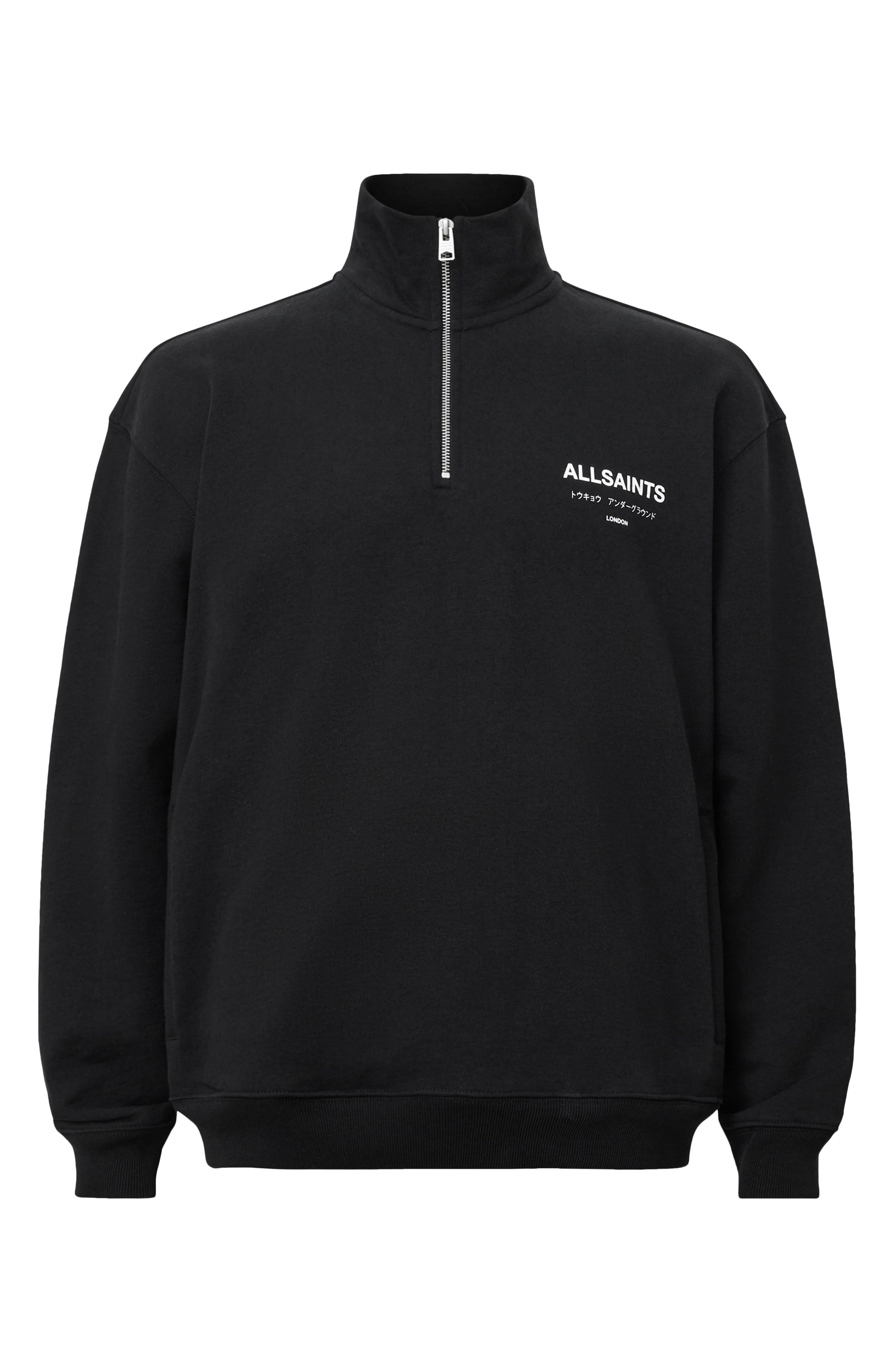AllSaints Underground Oversize Half Zip Pullover (Men) | Nordstrom