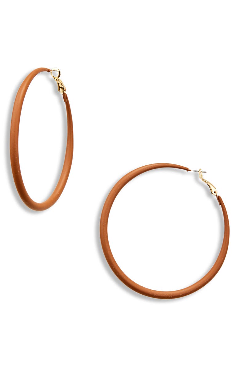 Hoop Mobb Melanted Hoop Earrings, Main, color, Mahogany