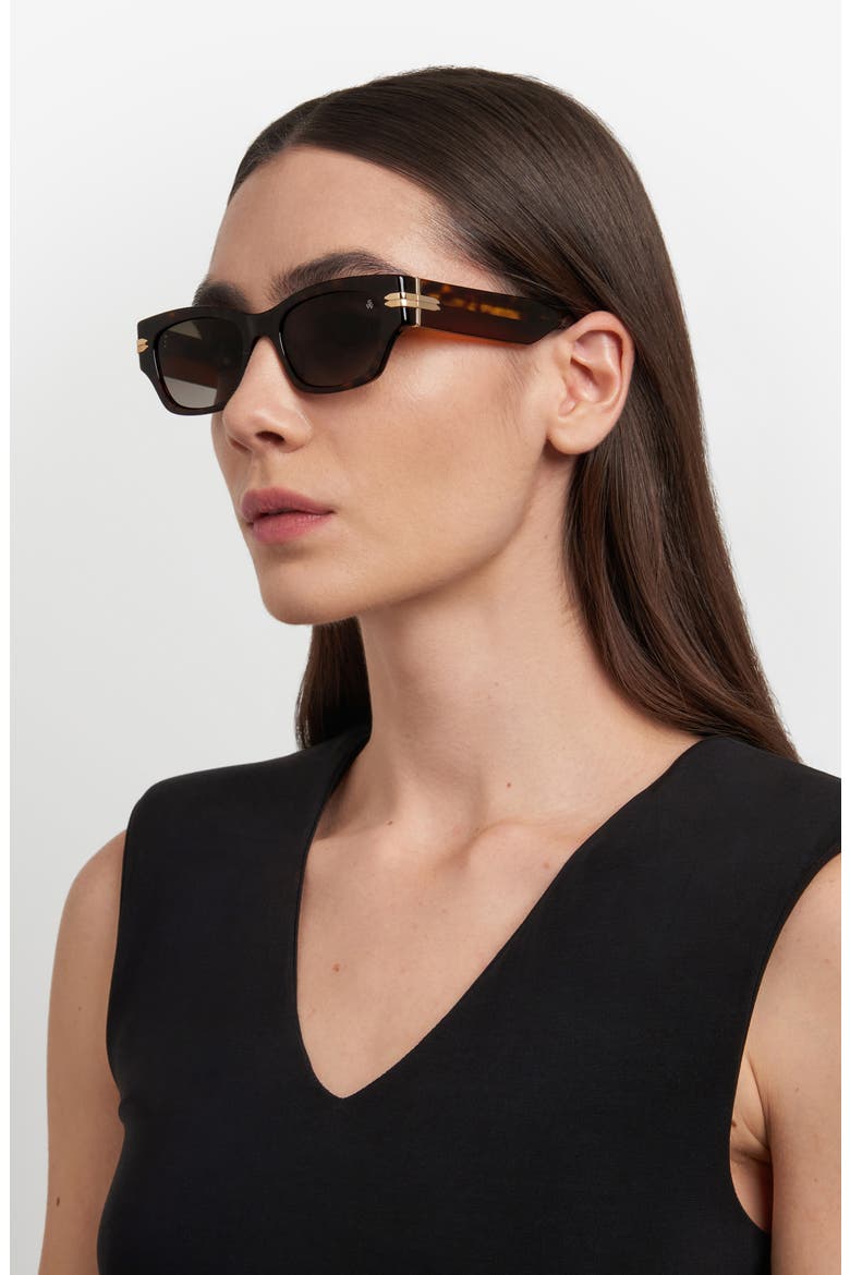 52mm Gradient Rectangular Sunglasses, Alternate, color, HAVANA