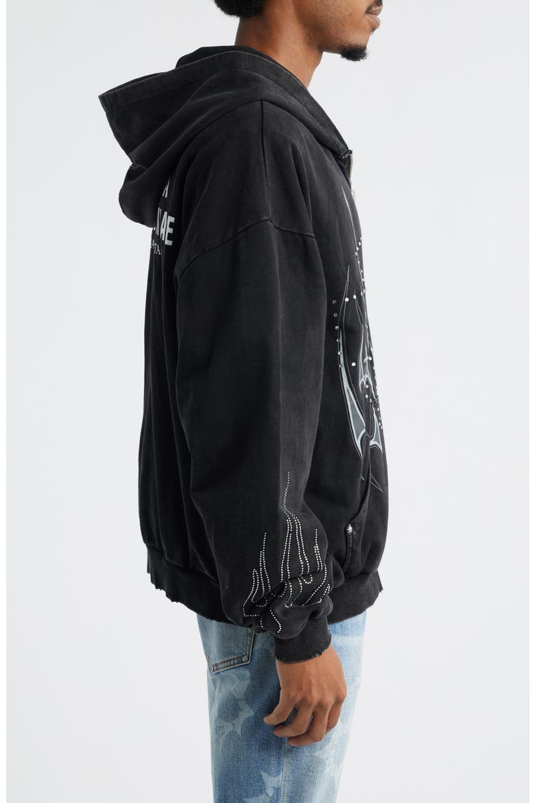 Flame Studded Graphic Zip Hoodie (Men) | Nordstrom