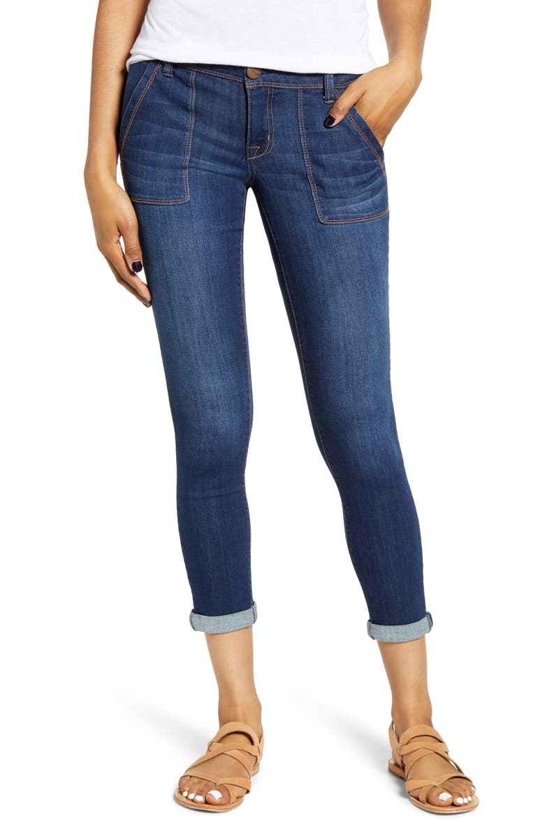 1822 Denim Roll Cuff Ankle Skinny Jeans, Main, color,