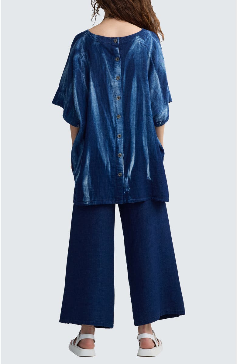 LUUKAA Quinn Batik-effect Back-button Tunic, Alternate, color, Candy Sky