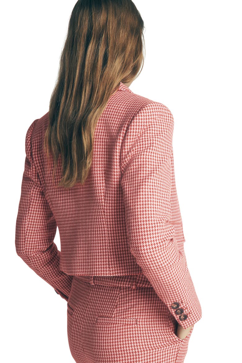 Dartmouth Cotton Blend Blazer, Alternate, color, PINK, BROWN PUPPYTOOTH