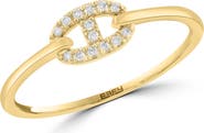 EFFY 14K Yellow Gold Pavé Diamond Mariner Link Stackable Ring