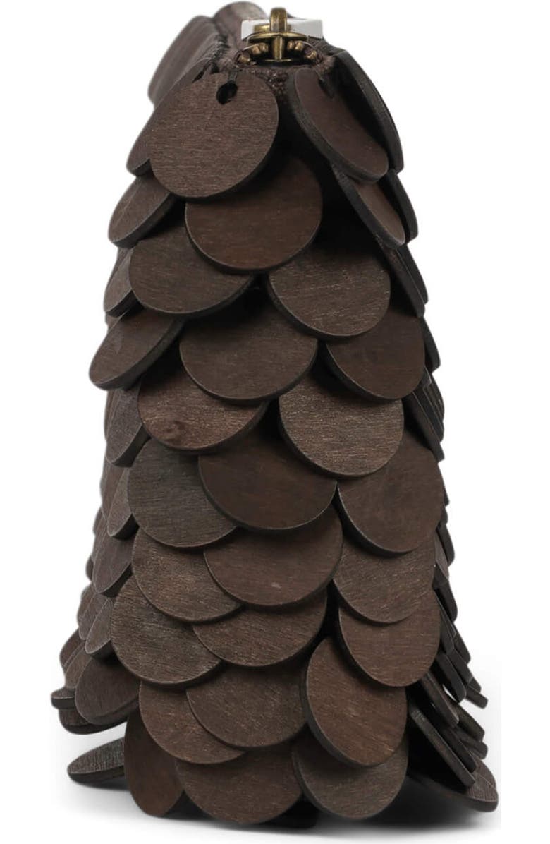 Jeffrey Campbell Madera Wooden Disc Clutch, Alternate, color, Brown Combo