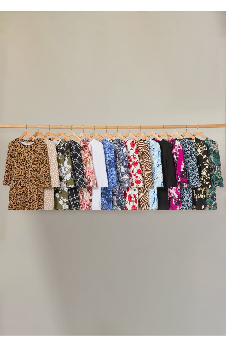 Jessica London Stretch Knit Swing Tunic, Alternate, color, Black