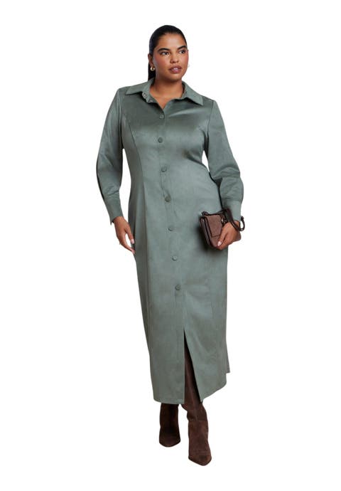 Suede Shirt Dress