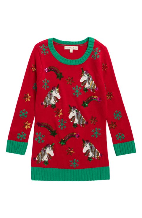 Kids' Sequin Unicorn Tunic Sweater (Little Kid)