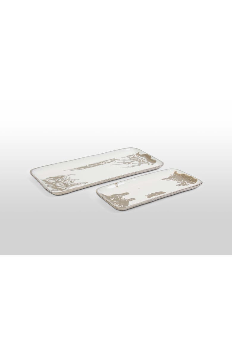 Lunares Dansbury Rectangle Tray, Alternate, color, Silver