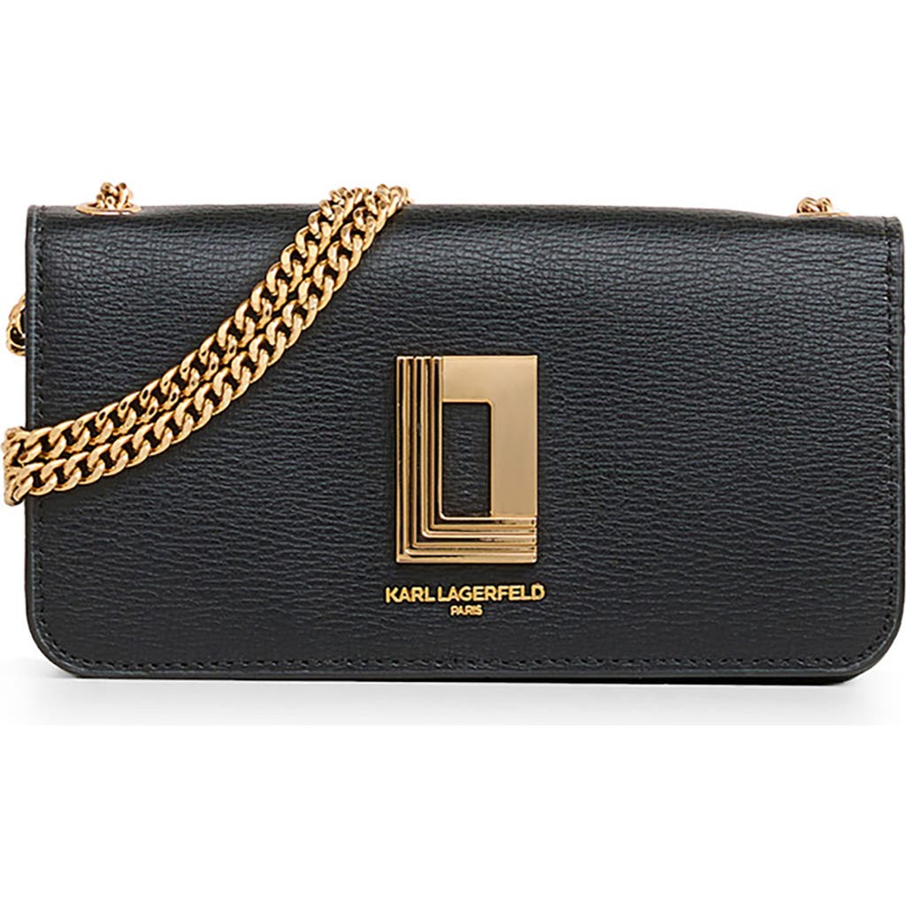 Shop Karl Lagerfeld Paris Kosette Shoulder Bag In Black/gold