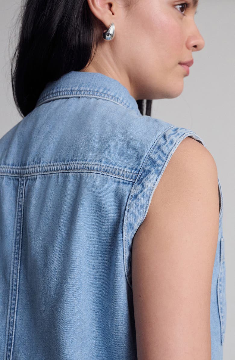 Mavi Jeans Simla Denim Dress, Alternate, color, Light Blue Gold