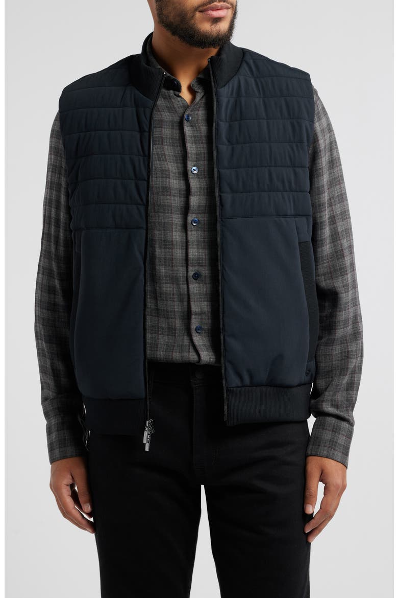 Fremantle Quilted Corduroy Vest, Main, color, BLACK
