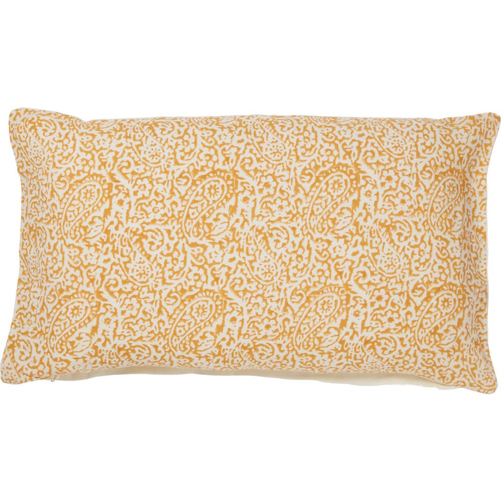 Roselli Trading Company Paisley Block Throw Pillow In Yellow Multi