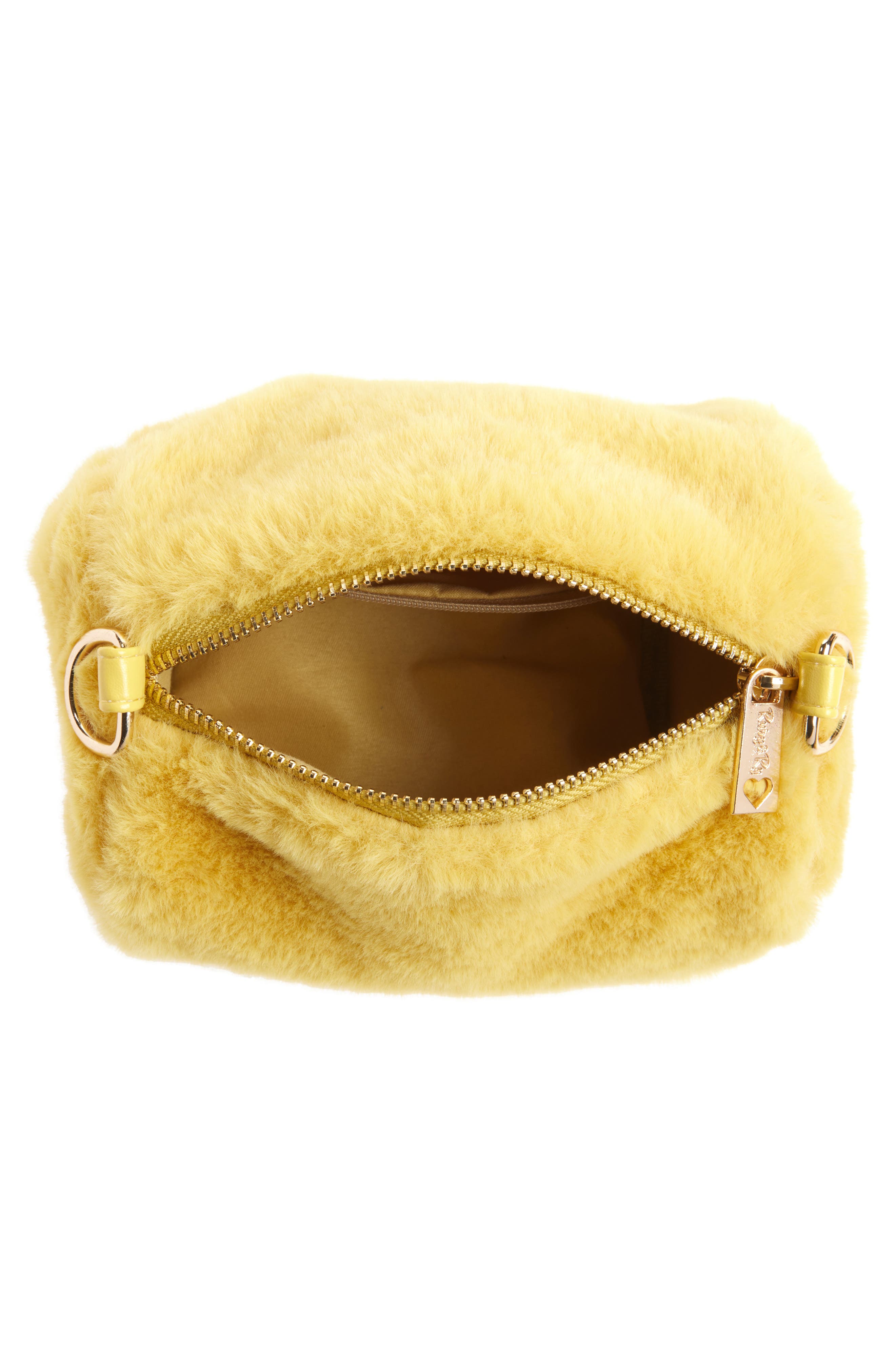 Ruby & Ry Kids' Faux Fur Barrel Bag, Alternate, color, Yellow