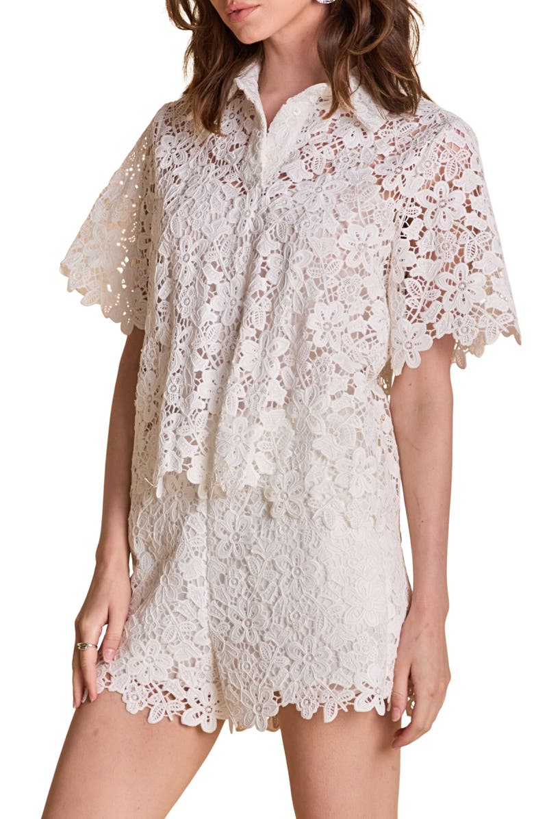 Endless Rose Lace Collar Shirt, Alternate, color, Ivory