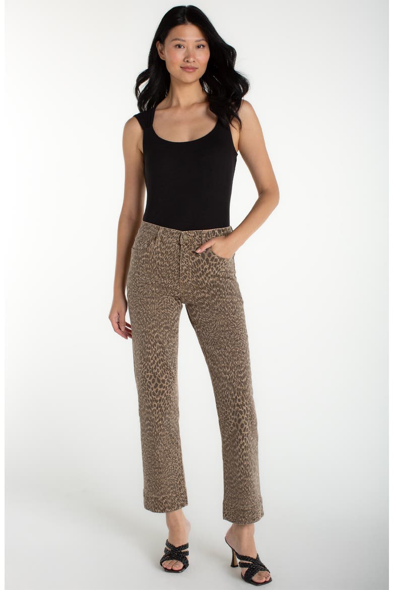 Kennedy Ankle Straight Leg Jeans, Alternate, color, KHAKI ABSTRACT  ANIMAL
