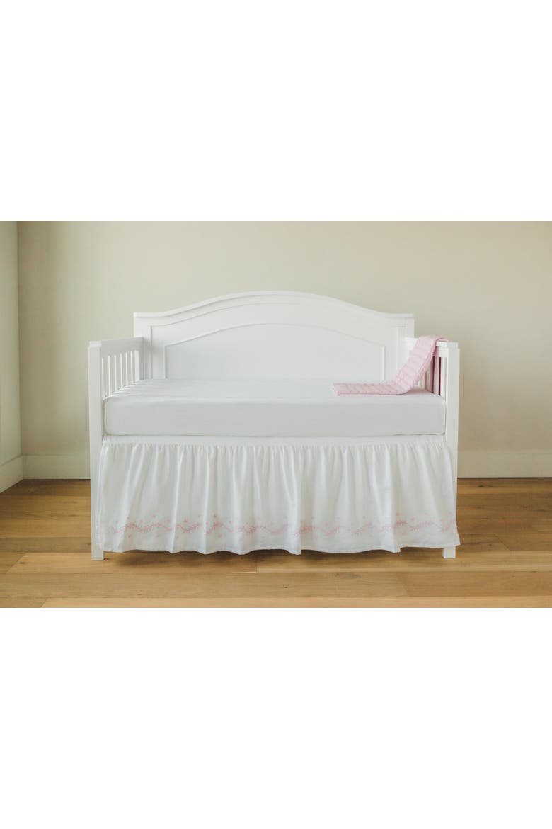 Kids' Embroidered Crib Skirt, Alternate, color, Blush