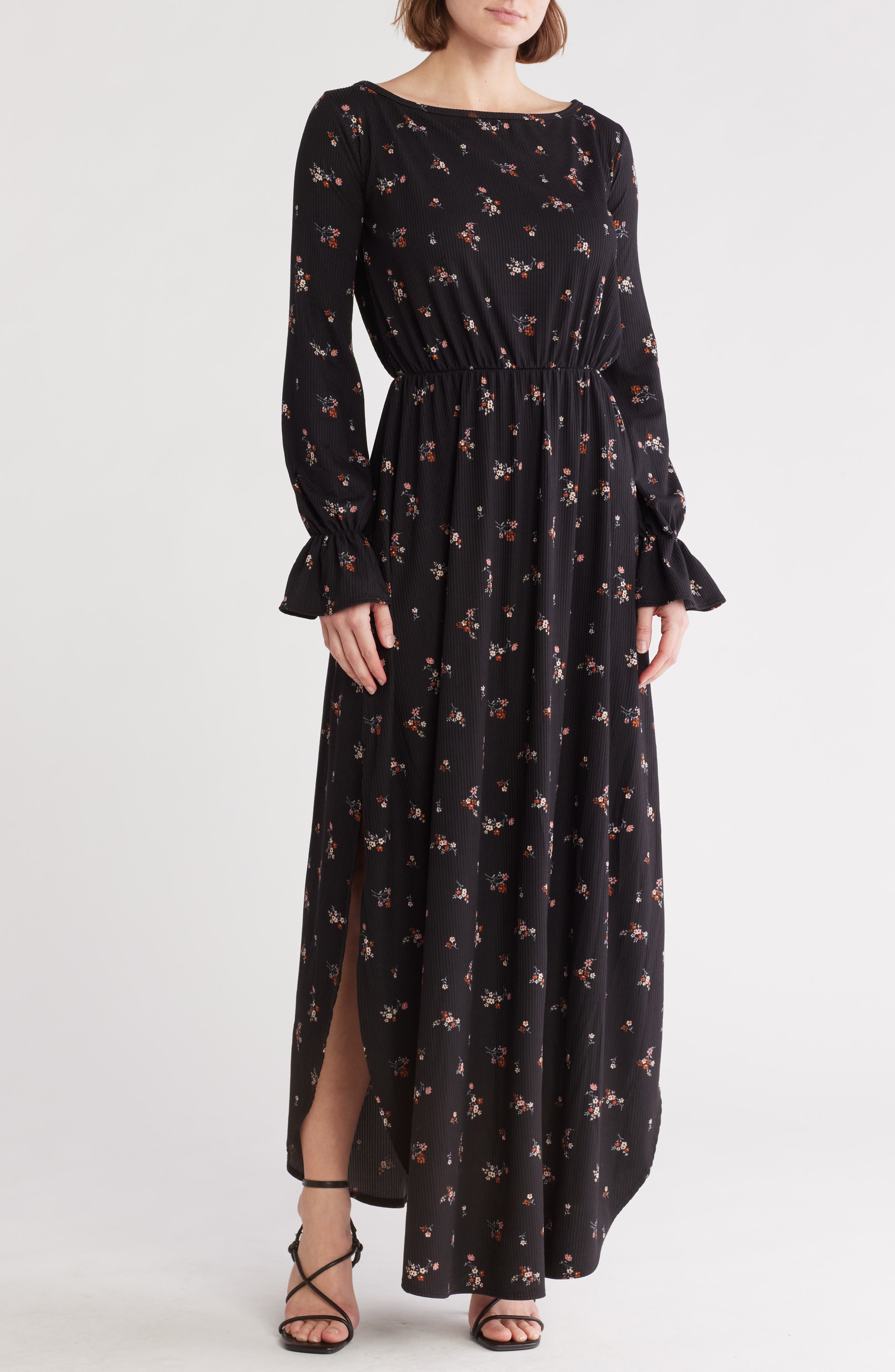 GO COUTURE Long Sleeve Knit Maxi Dress