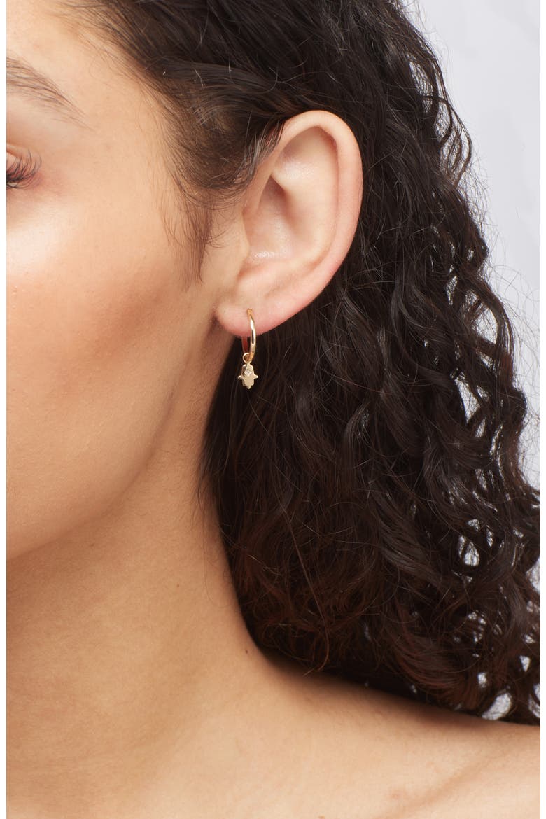 x Mel Soldera Icon Hamsa Diamond Single Clicker, Alternate, color, CLEAR/GOLD
