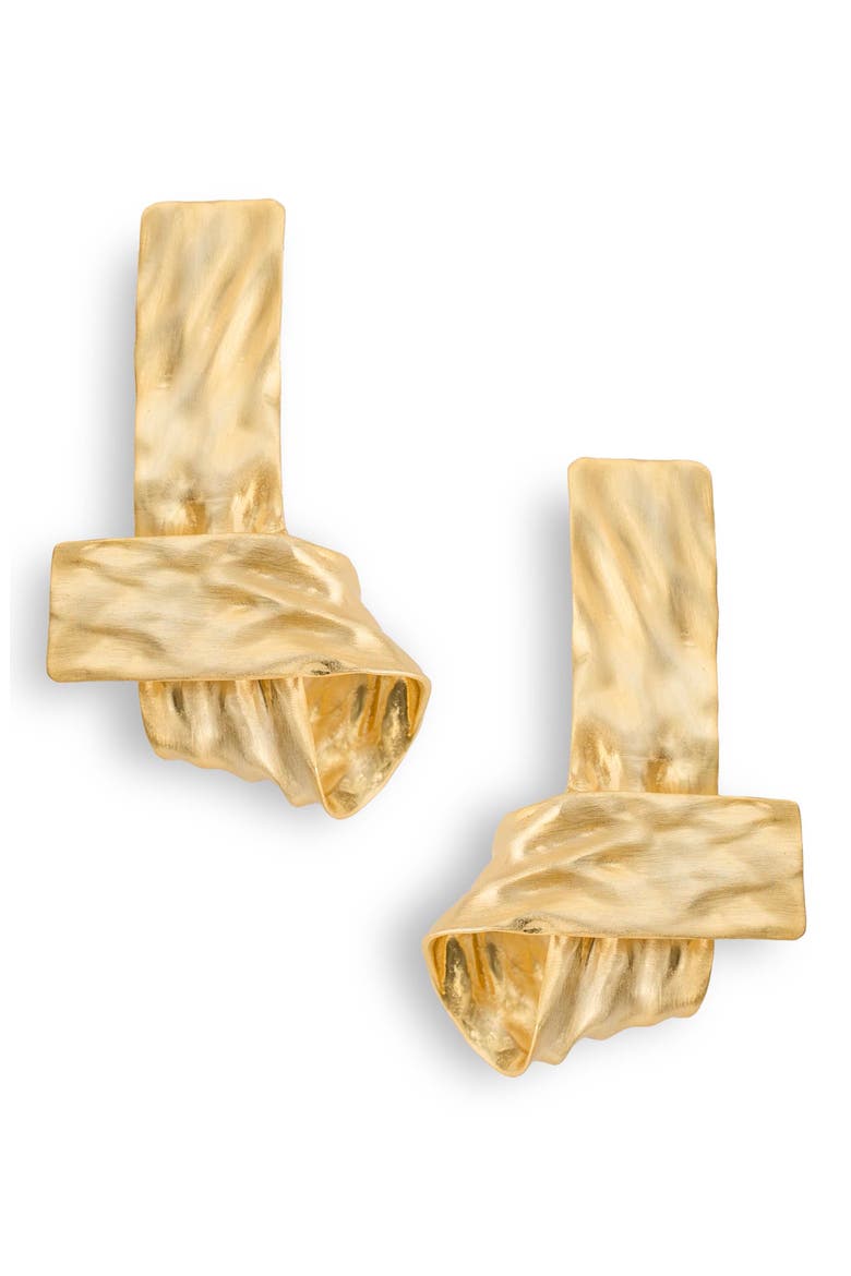 Jiya Statement Knot Earrings, Main, color, GOLD
