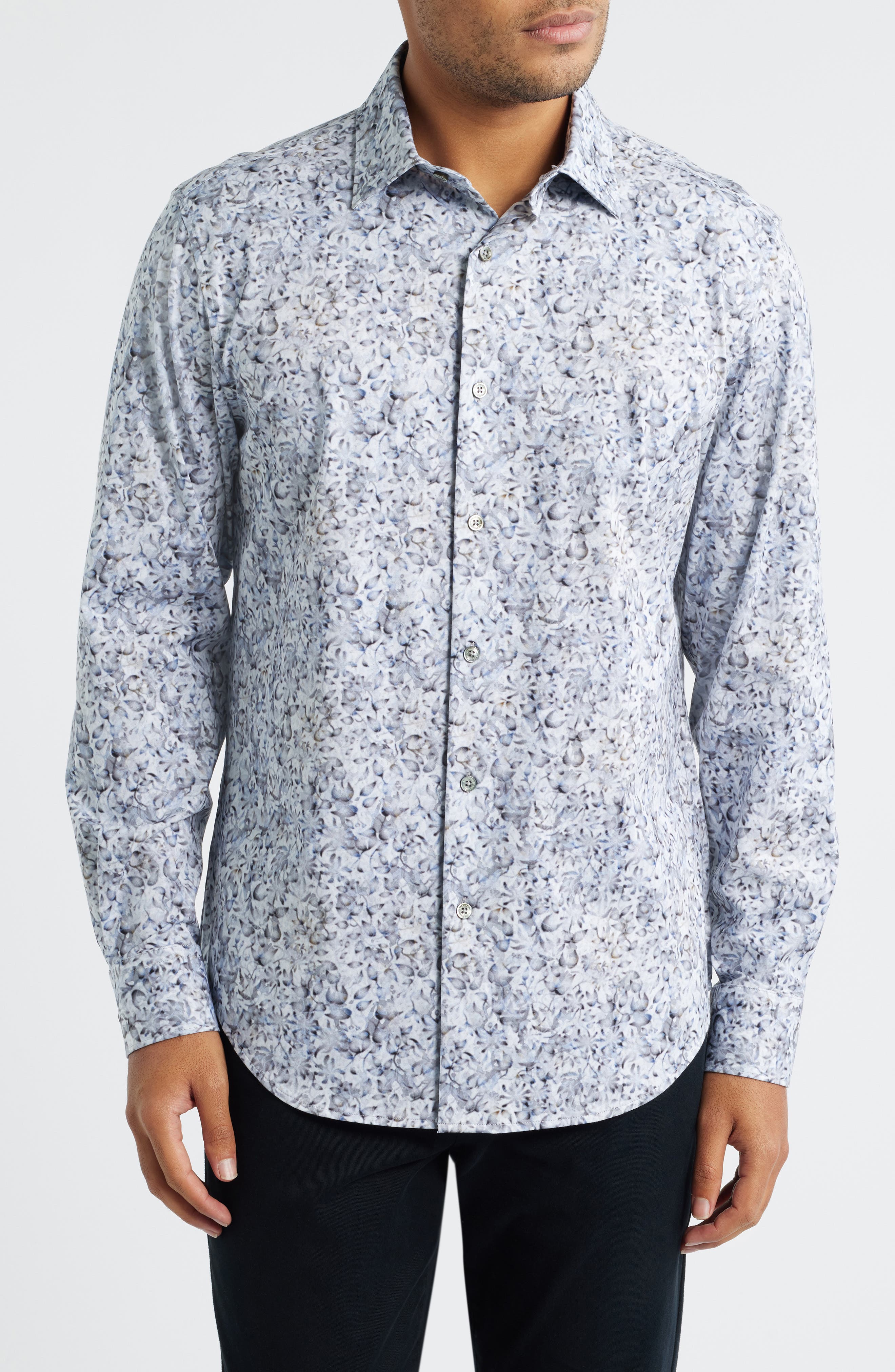Jimmy OoohCotton Floral Button-Up Shirt