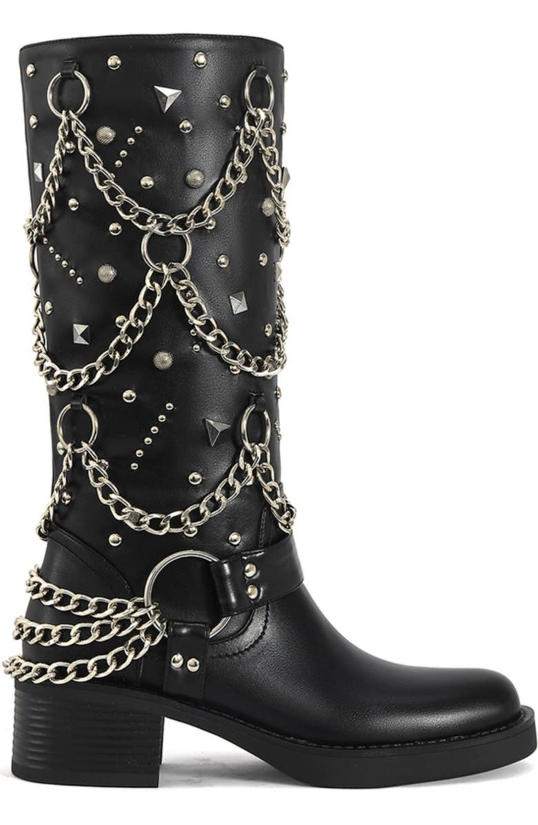 AZALEA WANG Fillmore Biker Boot, Alternate, color, Black