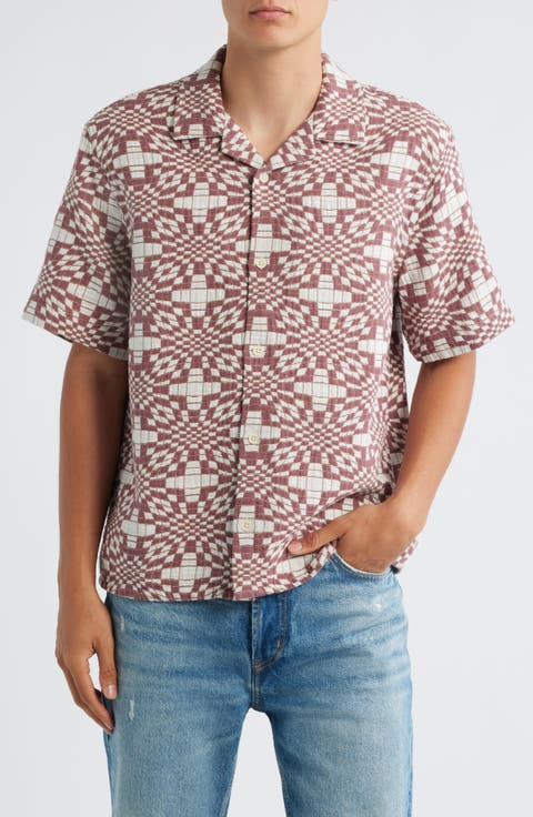 Wavy Optics Cotton Camp Shirt
