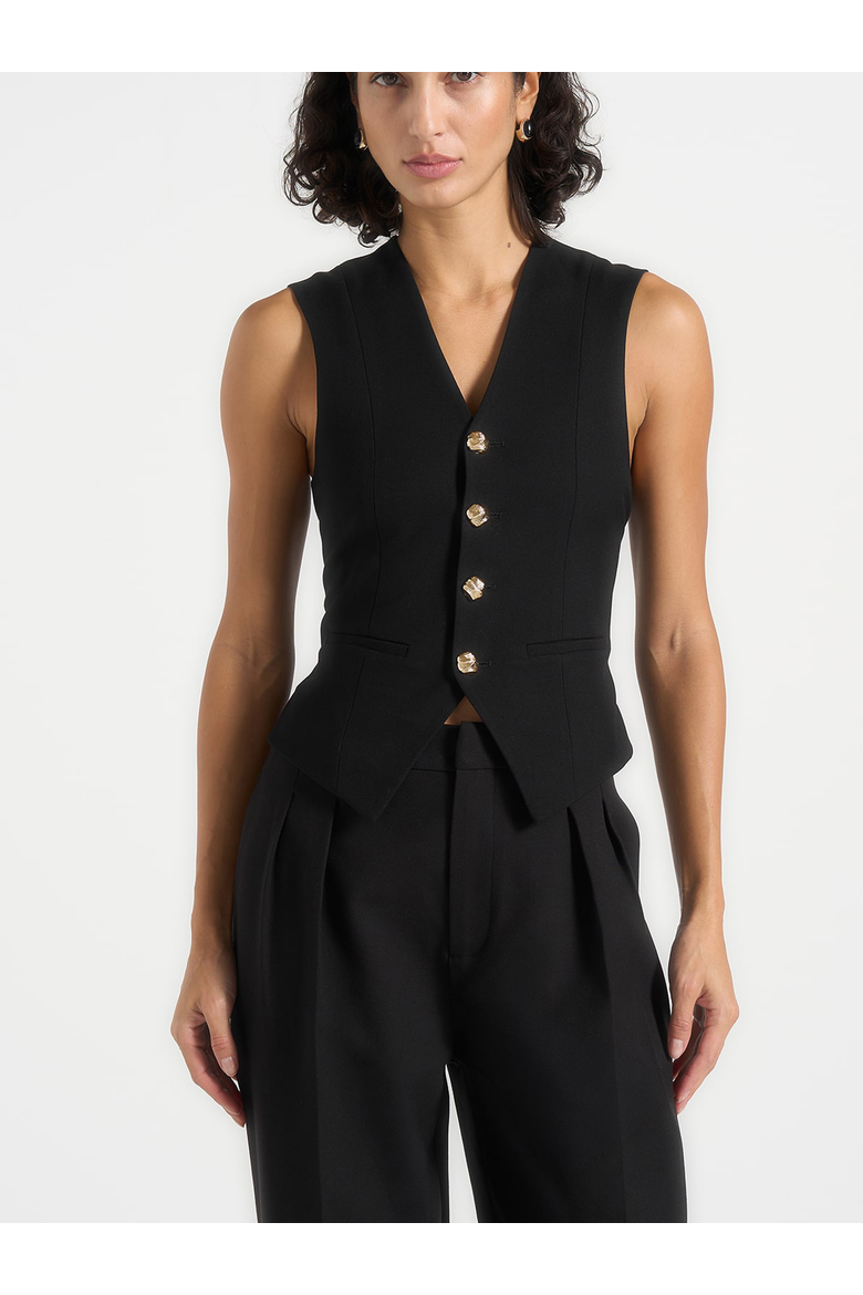 Christine Tailored Cinched Waistcoat, Main, color, Black