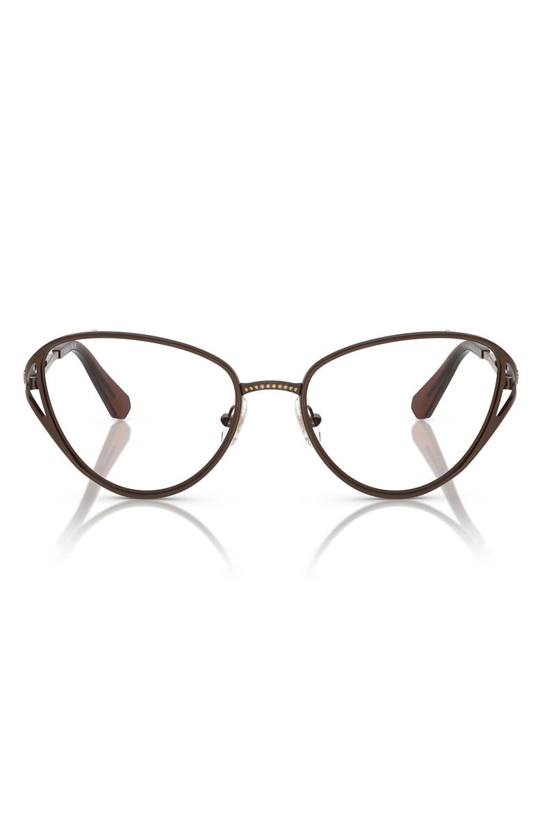 Swarovski 57mm Cat Eye Optical Glasses, Main, color, Brown