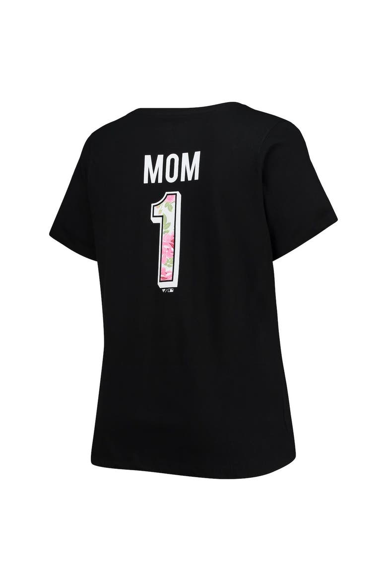 Women's Black Baltimore Orioles Plus Size #1 Mom 2-Hit V-Neck T-Shirt, Alternate, color, Black