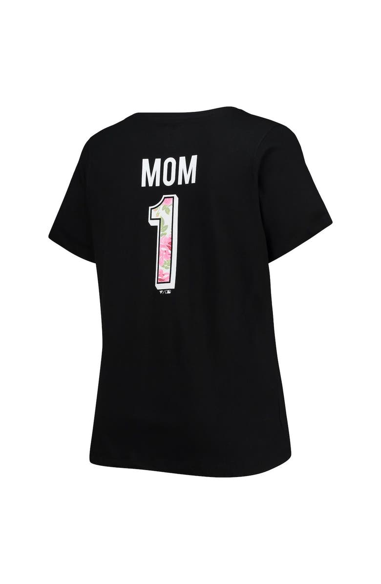 PROFILE Women's Black Baltimore Orioles Plus Size #1 Mom 2-Hit V-Neck T-Shirt, Alternate, color, 