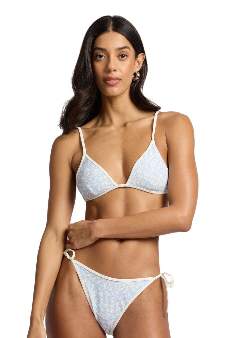 Aimee Adjustable Bikini Top, Alternate, color, Sky/Egret