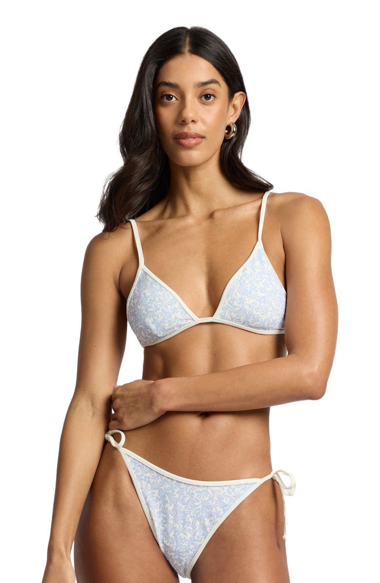 Onia Aimee Adjustable Bikini Top, Alternate, color, Sky/Egret