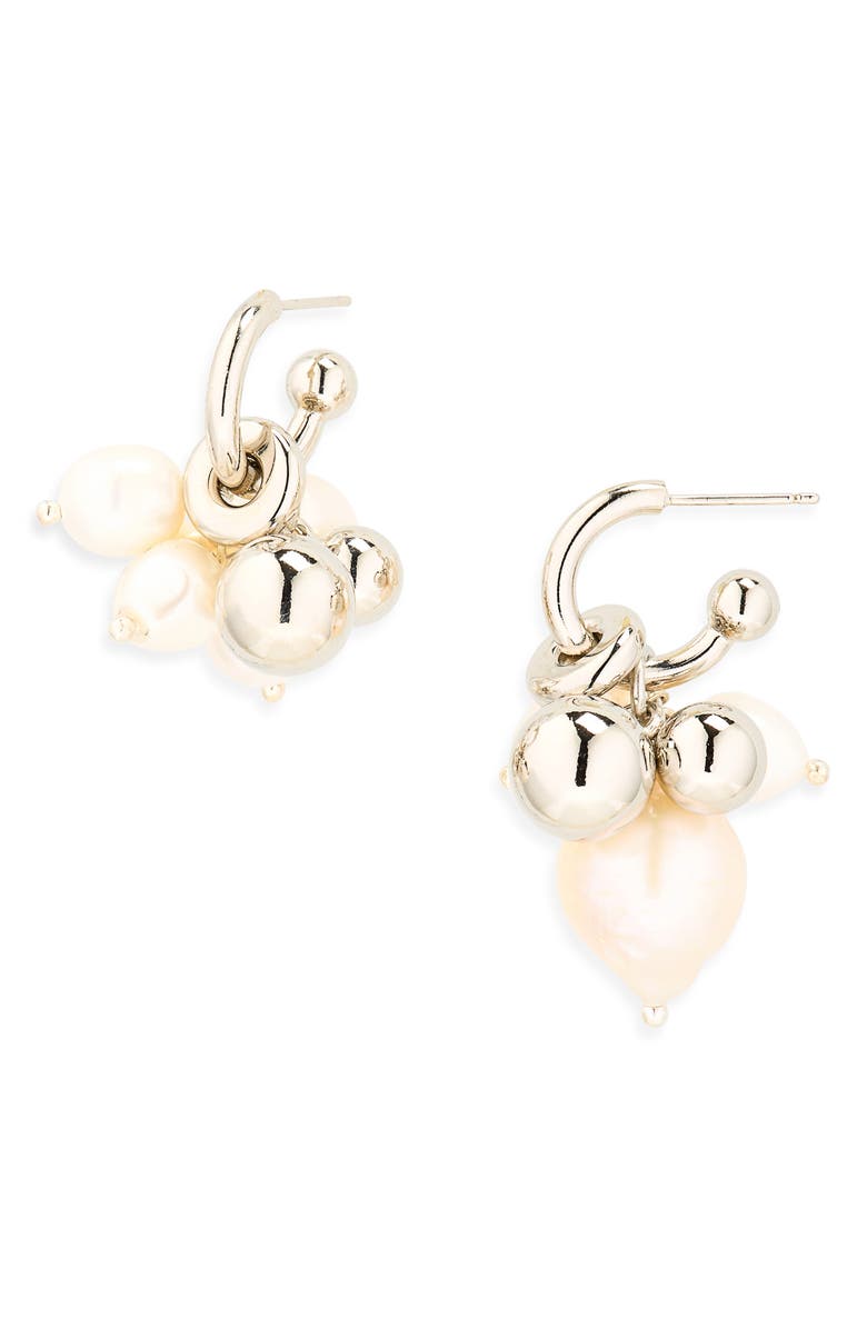 Justine Clenquet Mickey Mismatched Hoop Earrings, Main, color, Palladium
