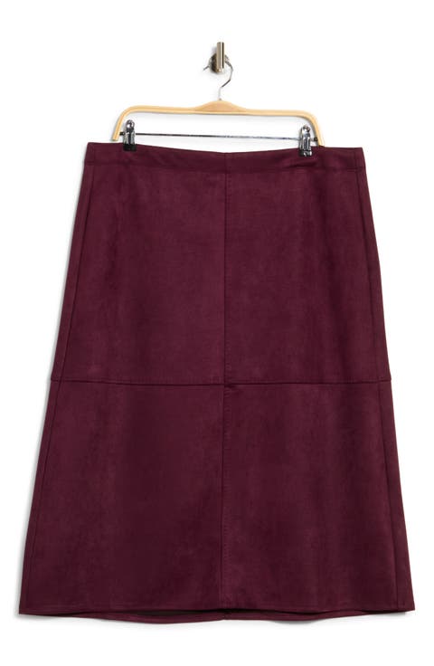 A-Line Faux Suede Skirt
