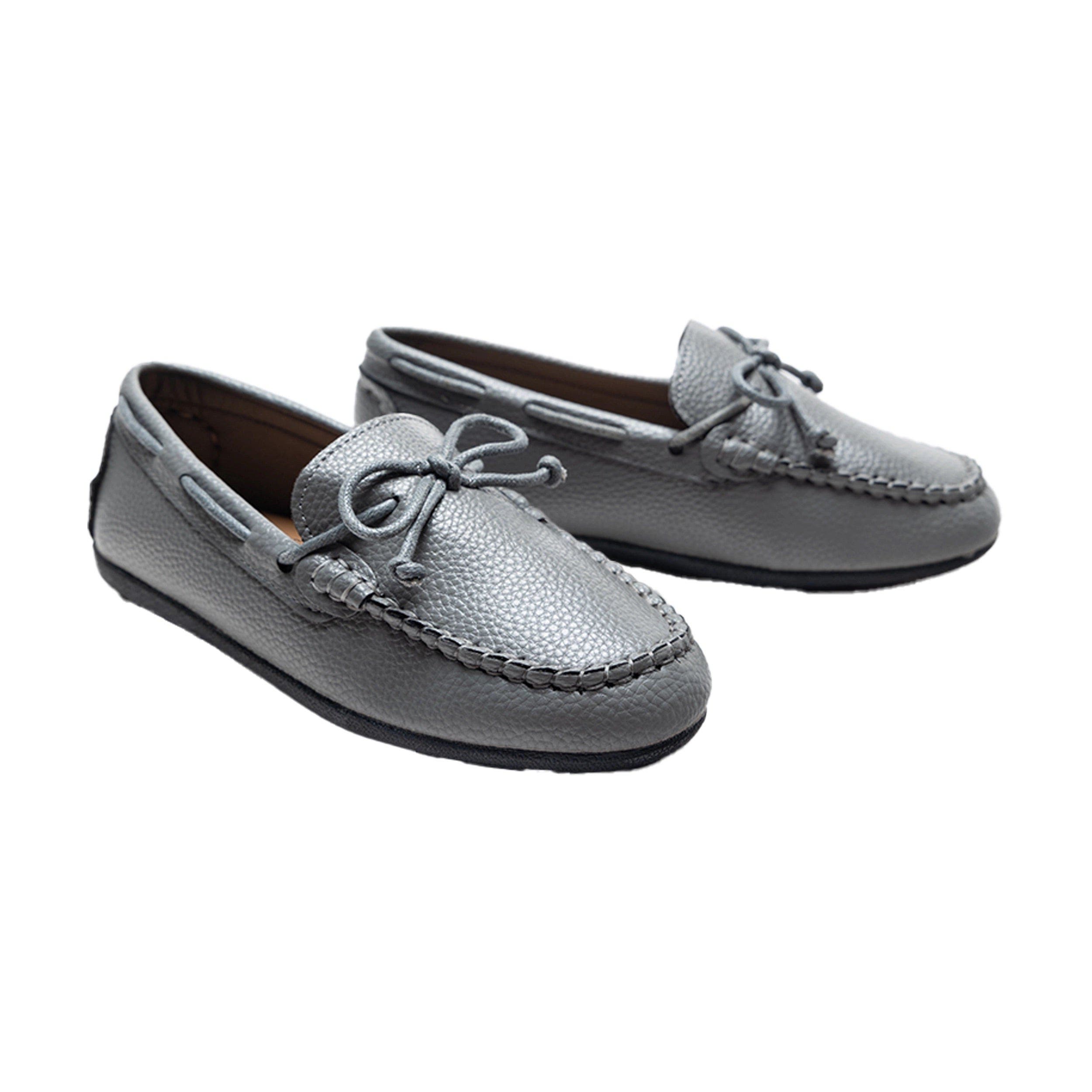 Leather Moccasin Loafers, Alternate, color, Gray