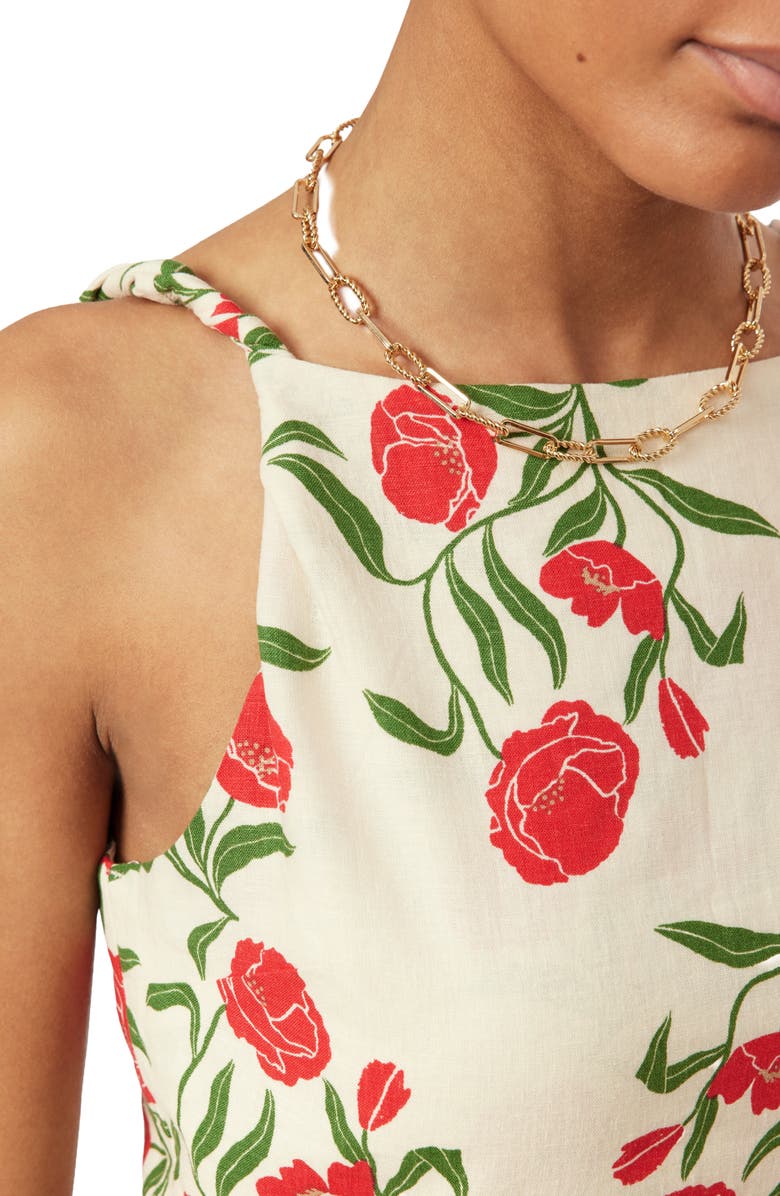 Scotch & Soda Floral Print Asymmetrical Dress, Alternate, color, Whitecap Gray Allover Floral