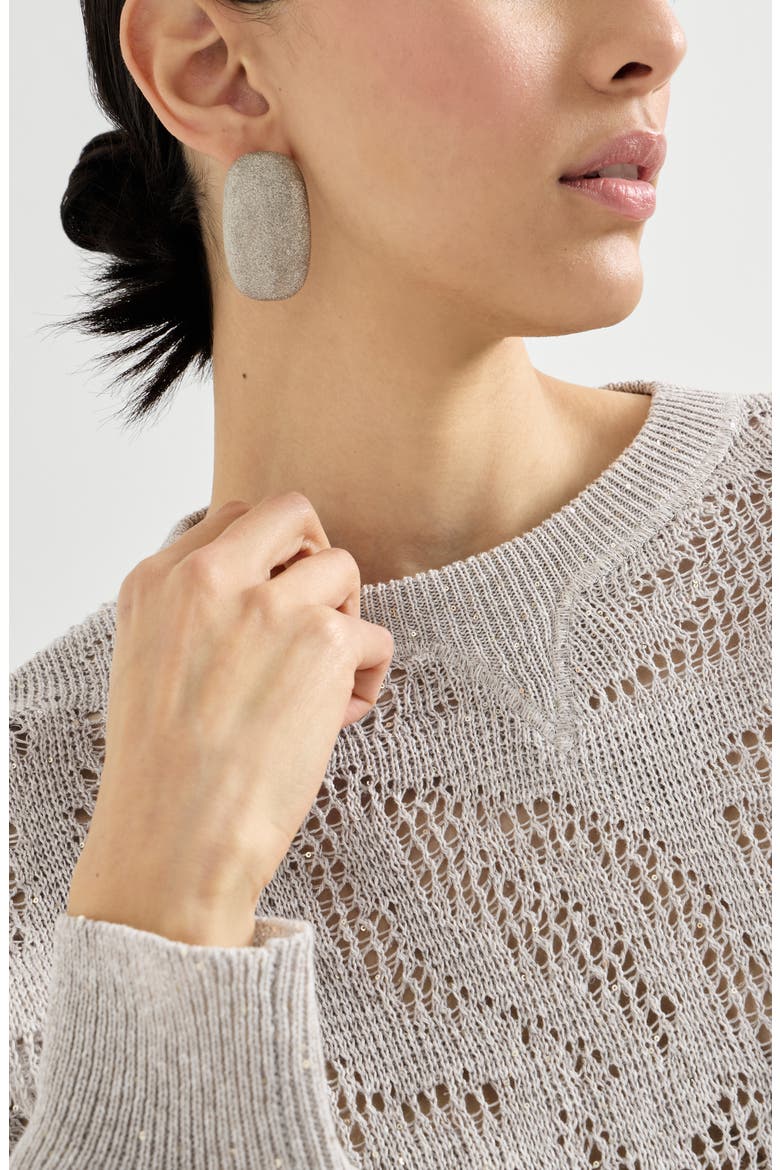 Dazzling water lilies sweater, Alternate, color, Cool Beige