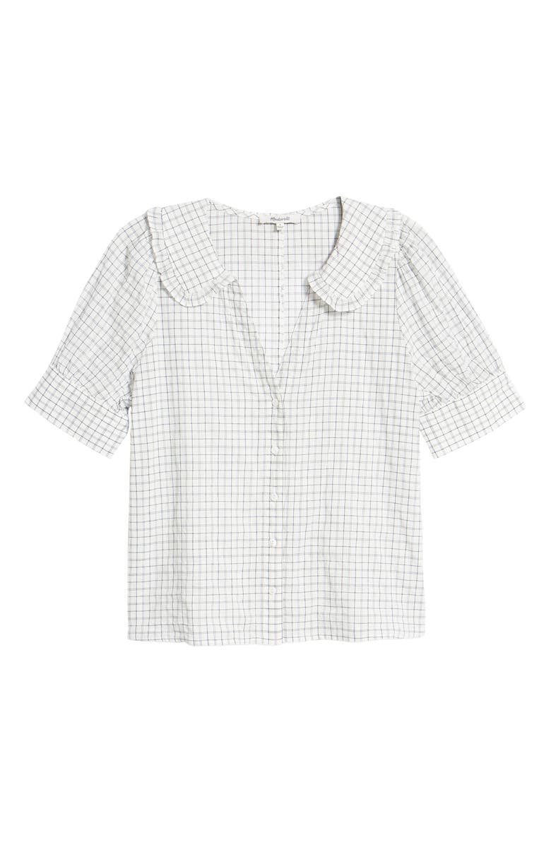 Madewell Women's Windowpane Check Peter Pan Collar Shirt, Alternate, color, 