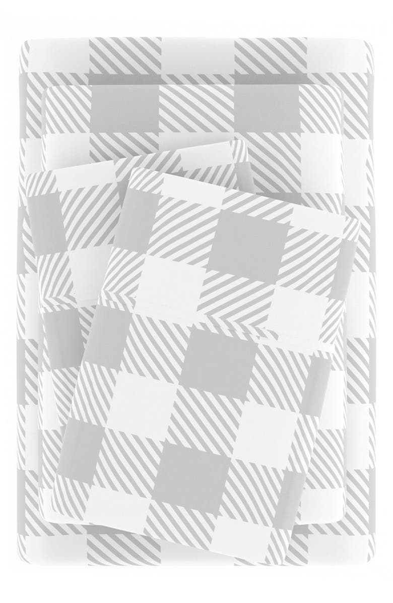 HOMESPUN Premium Ultra Soft Country Plaid Pattern 4-Piece Bed Sheets Set, Alternate, color, Light Gray