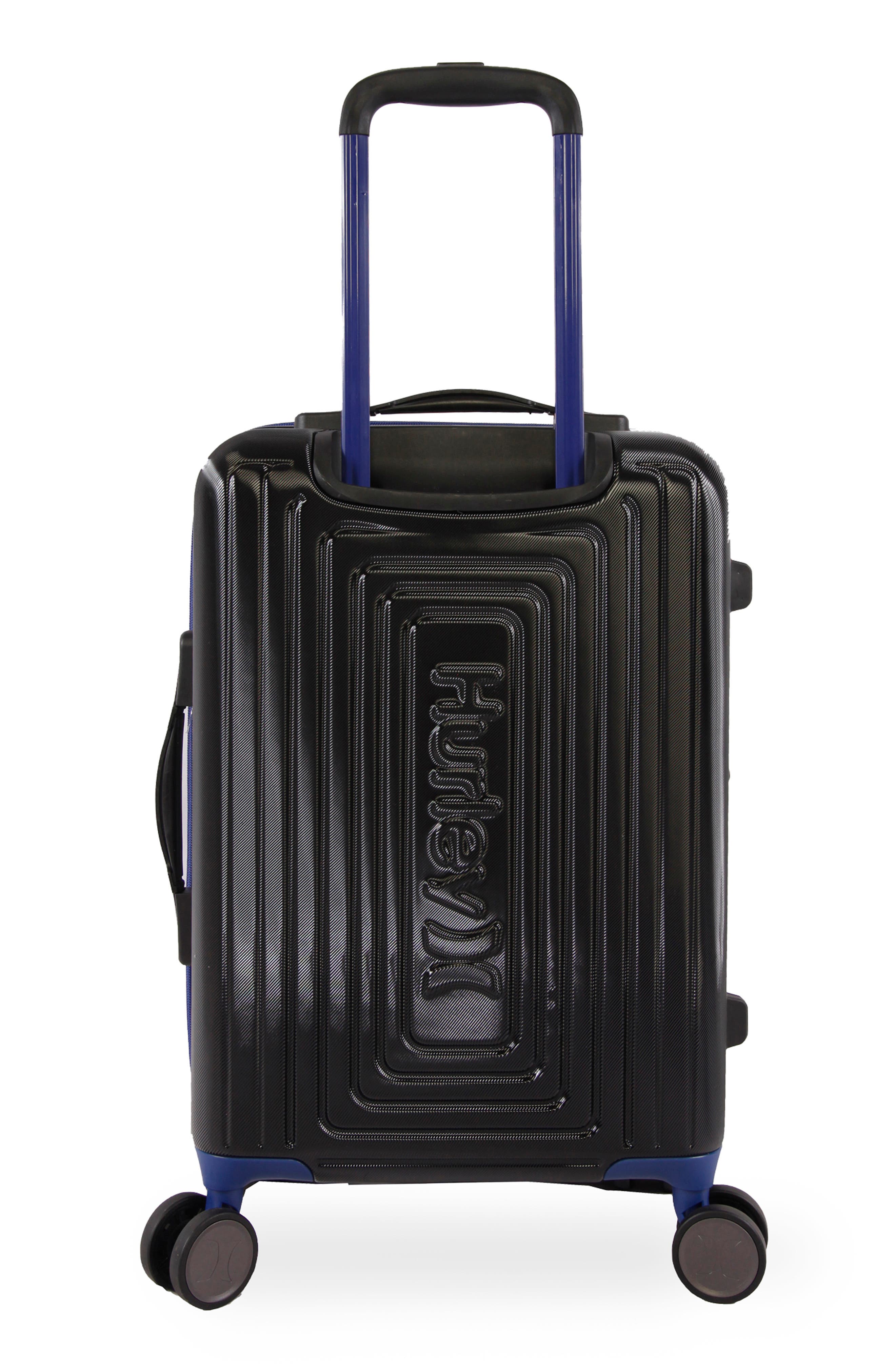 Hurley Suki 21" Hardshell Spinner Suitcase, Alternate, color, Black/ Blue
