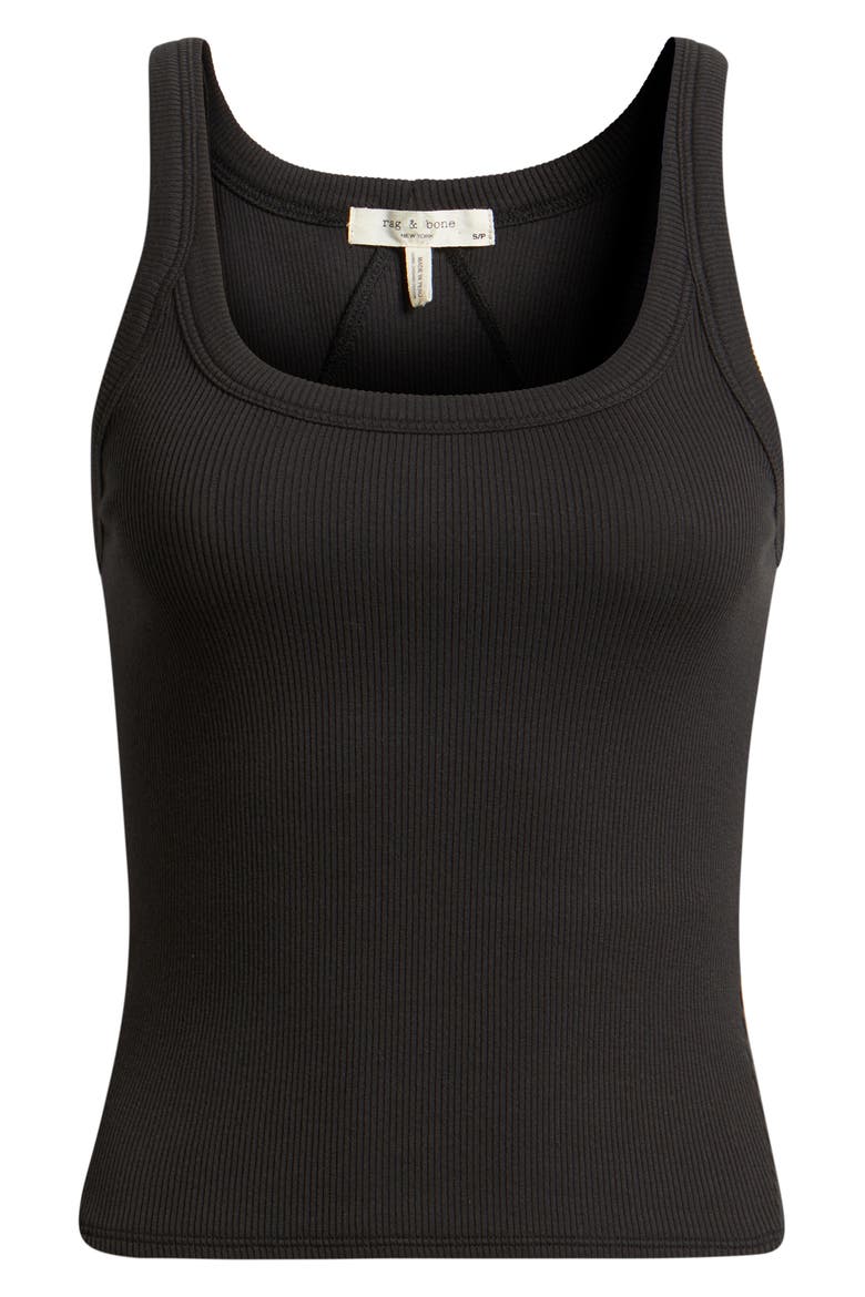 The Essential Rib Tank, Alternate, color, BLACK