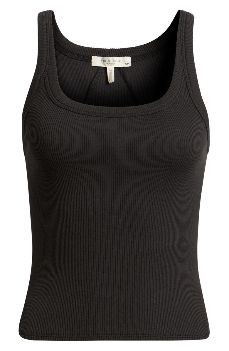 rag & bone The Essential Rib Tank, Alternate, color, Black