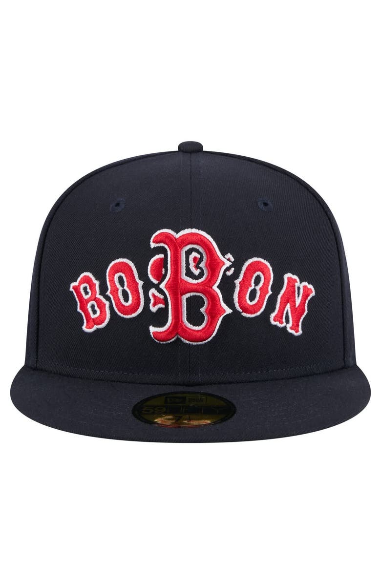 New Era Men's New Era Navy Boston Red Sox Overlap 59FIFTY Fitted Hat, Alternate, color, Navy