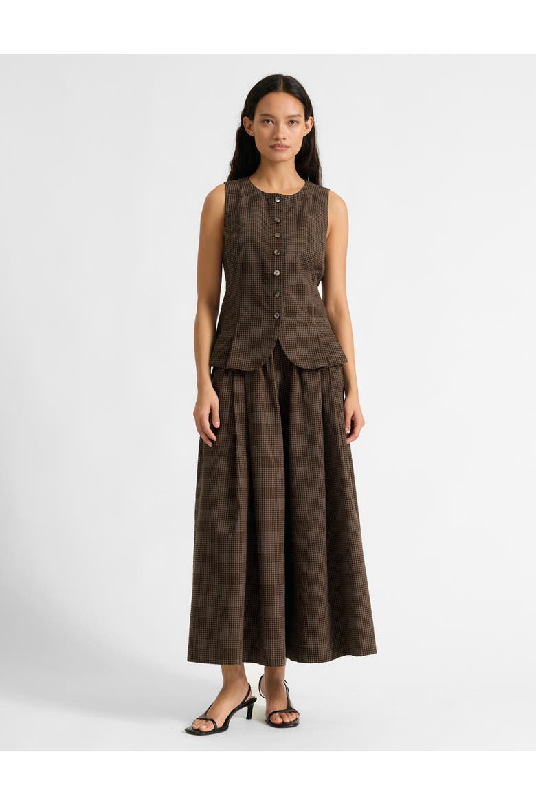 Gingham Culottes, Alternate, color, Chocolate
