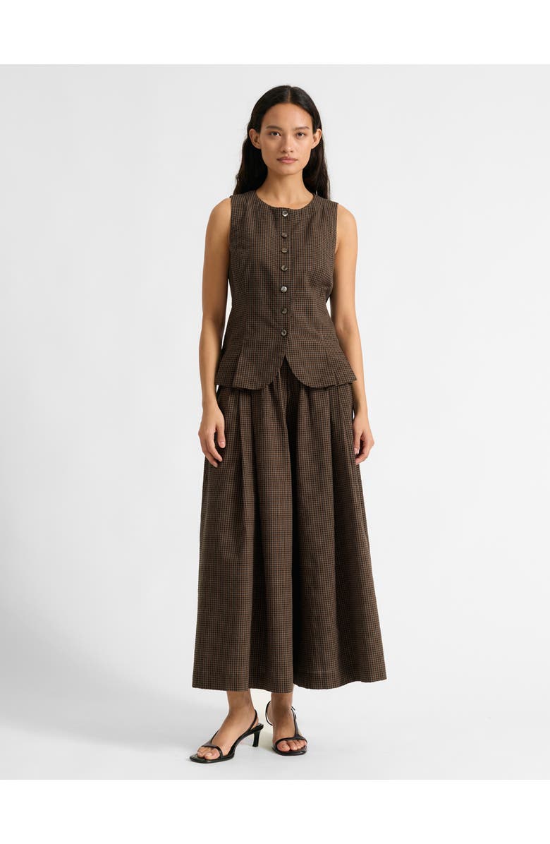 Albaray Gingham Culottes, Alternate, color, Chocolate