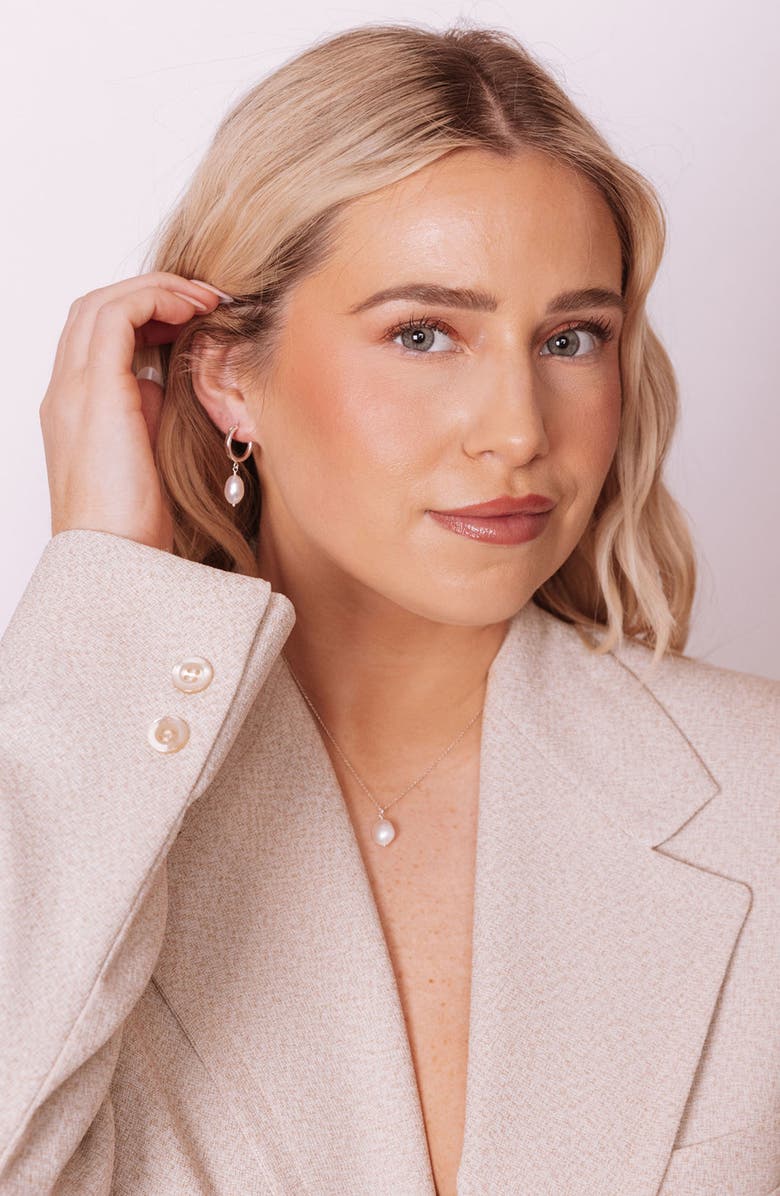 Set & Stones Adelle Keshi Pearl Pendant Necklace, Alternate, color, Silver