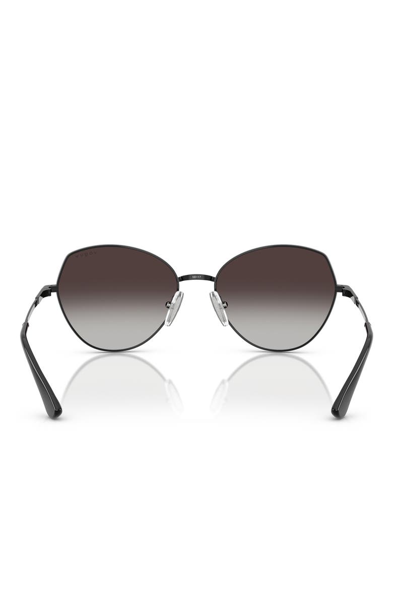 56mm Gradient Oval Sunglasses, Alternate, color, BLACK